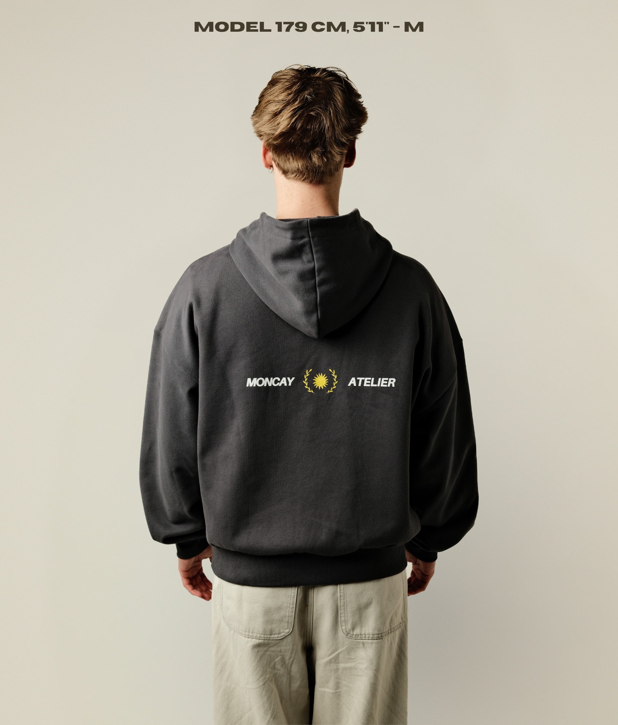 TIMELESS CHARCOAL GREY FULL ZIP HOODIE