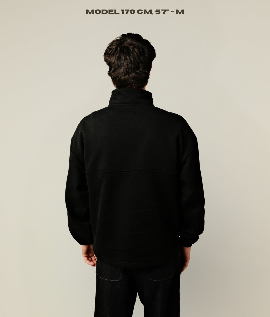TIMELESS BLACK HALF ZIP