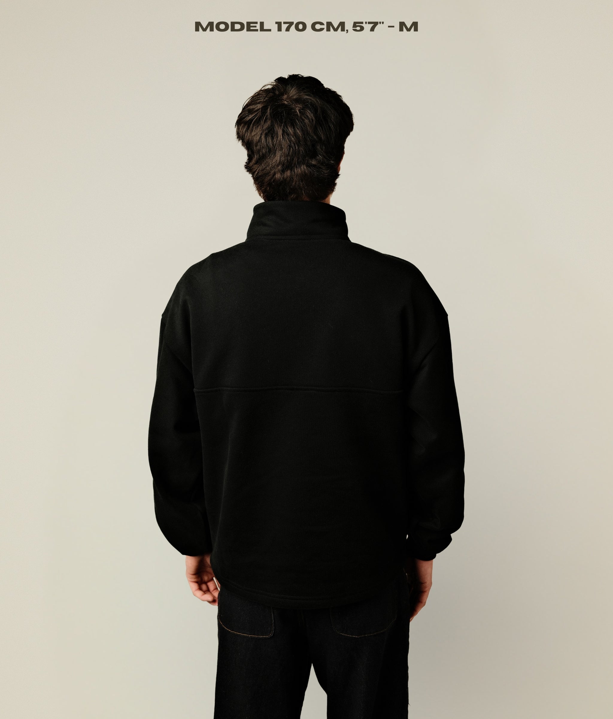 TIMELESS BLACK HALF ZIP