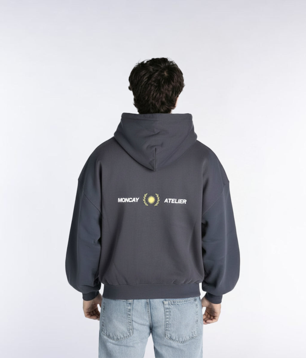 TIMELESS CHARCOAL GREY FULL ZIP HOODIE