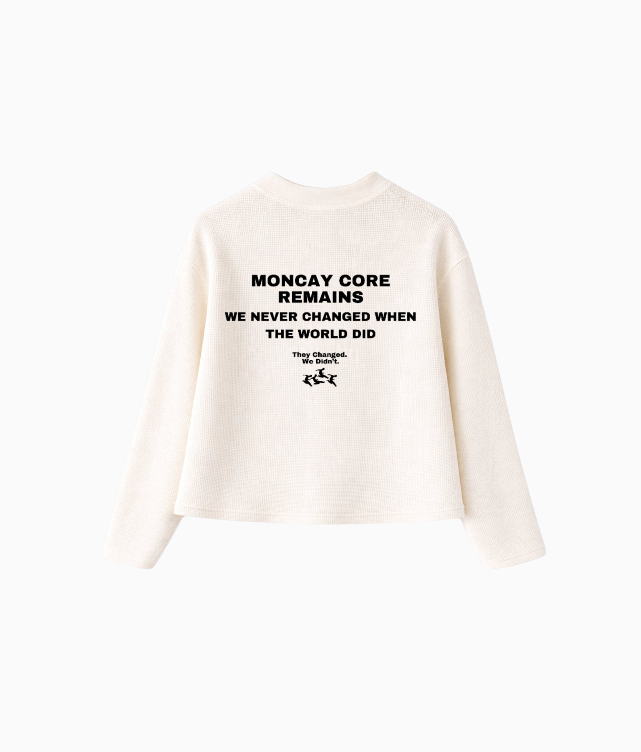 UNCHANGED ECRU WAFFLE KNIT LONG SLEEVE