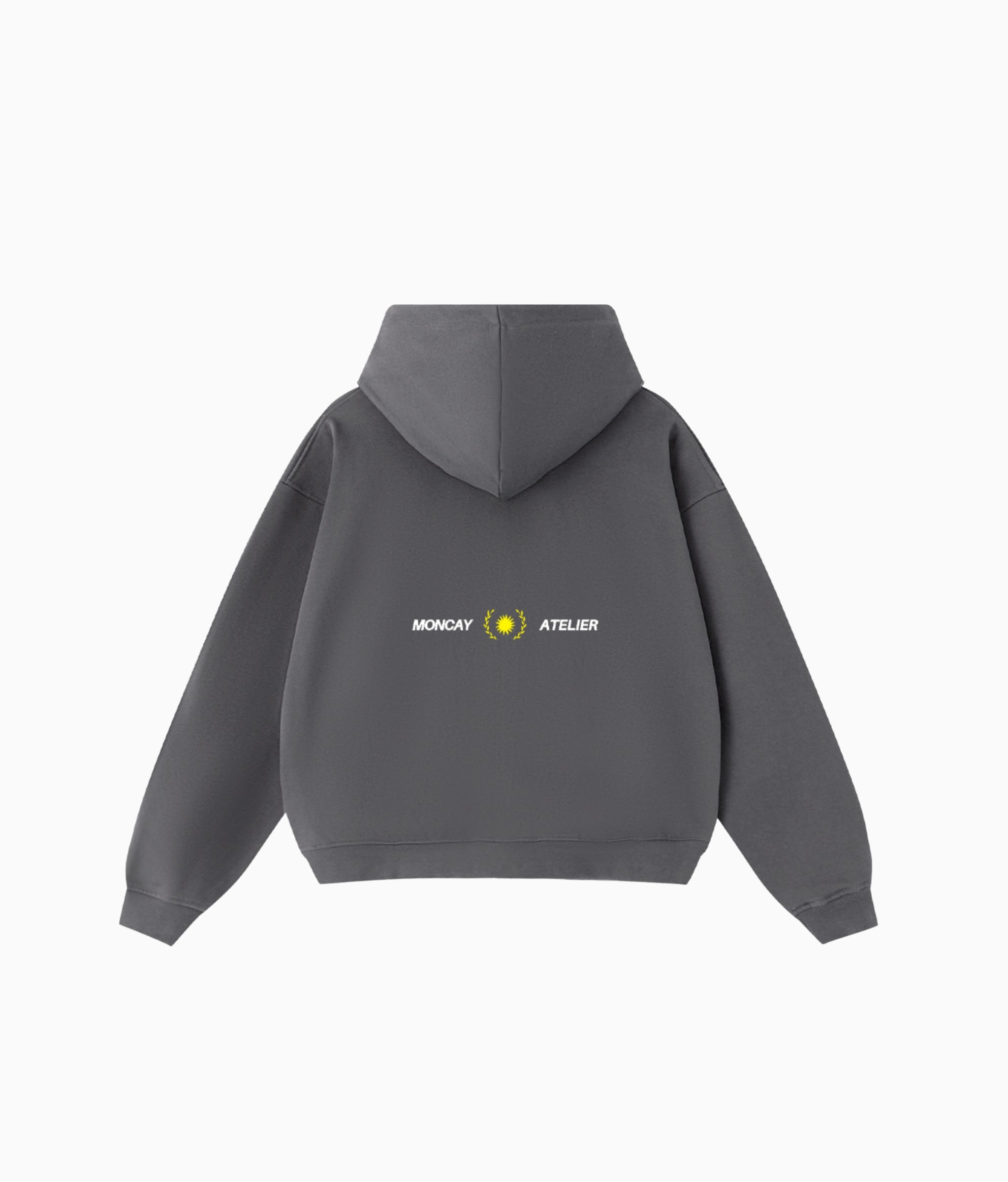 TIMELESS CHARCOAL GREY FULL ZIP HOODIE – MONCAY