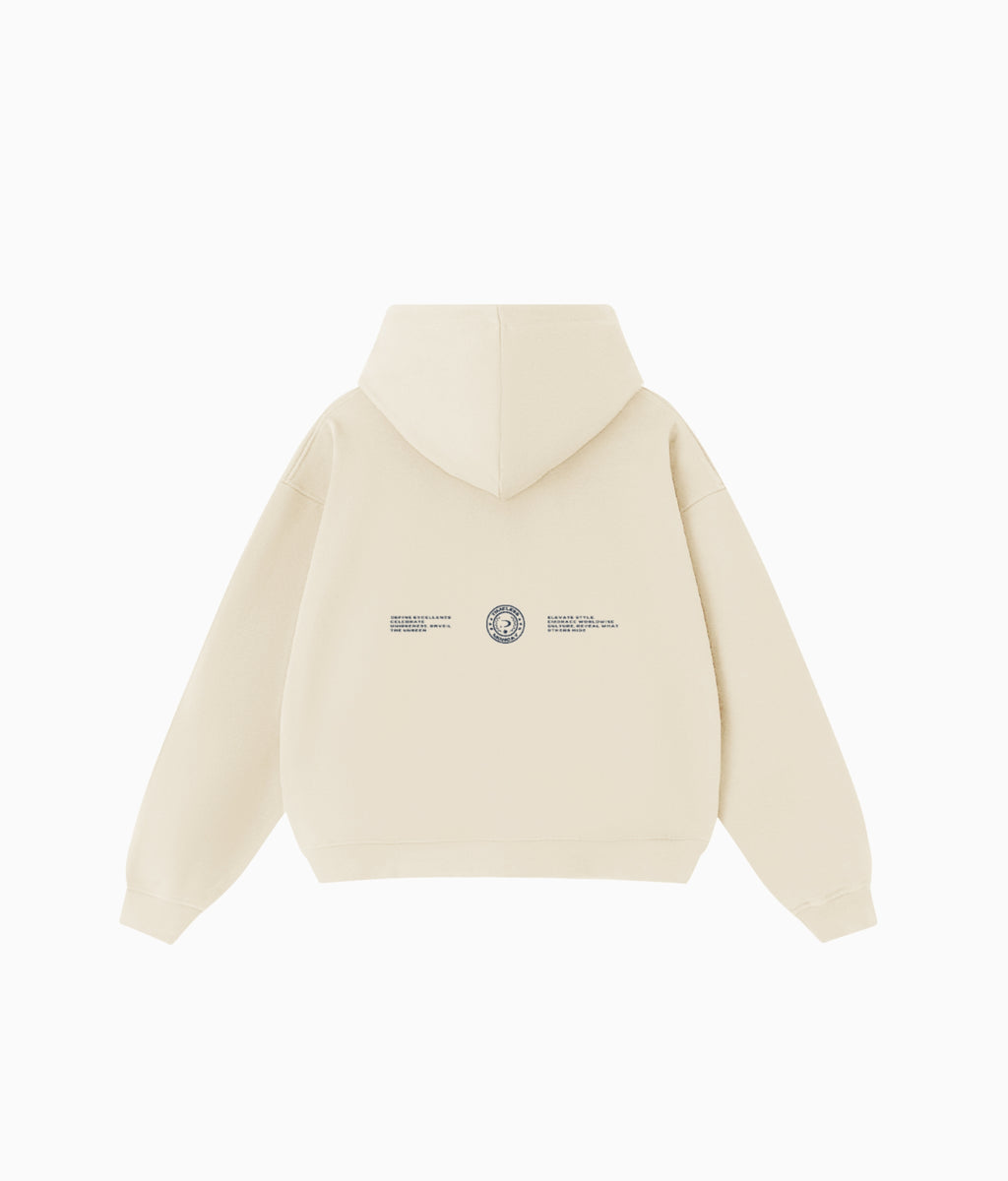 TIMELESS ECRU FULL ZIP HOODIE