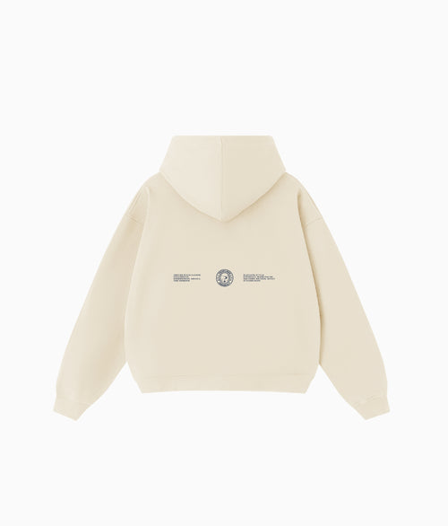 TIMELESS ECRU FULL ZIP HOODIE